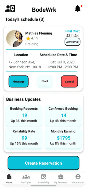 Bodywork pro app – set travel service radius