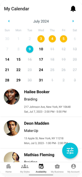Bodywork pro app – manage client bookings