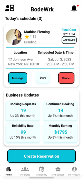 Bodywork pro app – set travel service radius